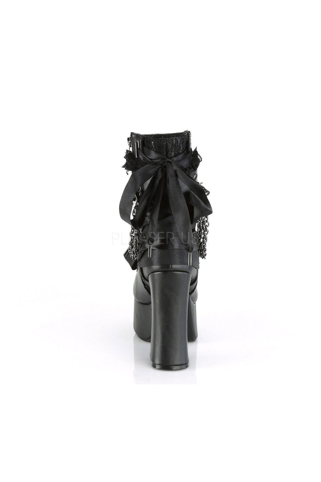 Demonia CHARADE-110  Ankle Boot in Black Faux Leather