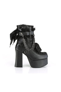 Demonia CHARADE-110  Ankle Boot in Black Faux Leather