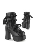 CHARADE-110 Demonia Ankle Boot | Black Faux Leather