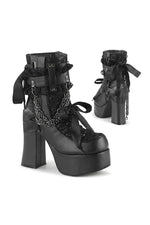 CHARADE-110 Demonia Ankle Boot | Black Faux Leather