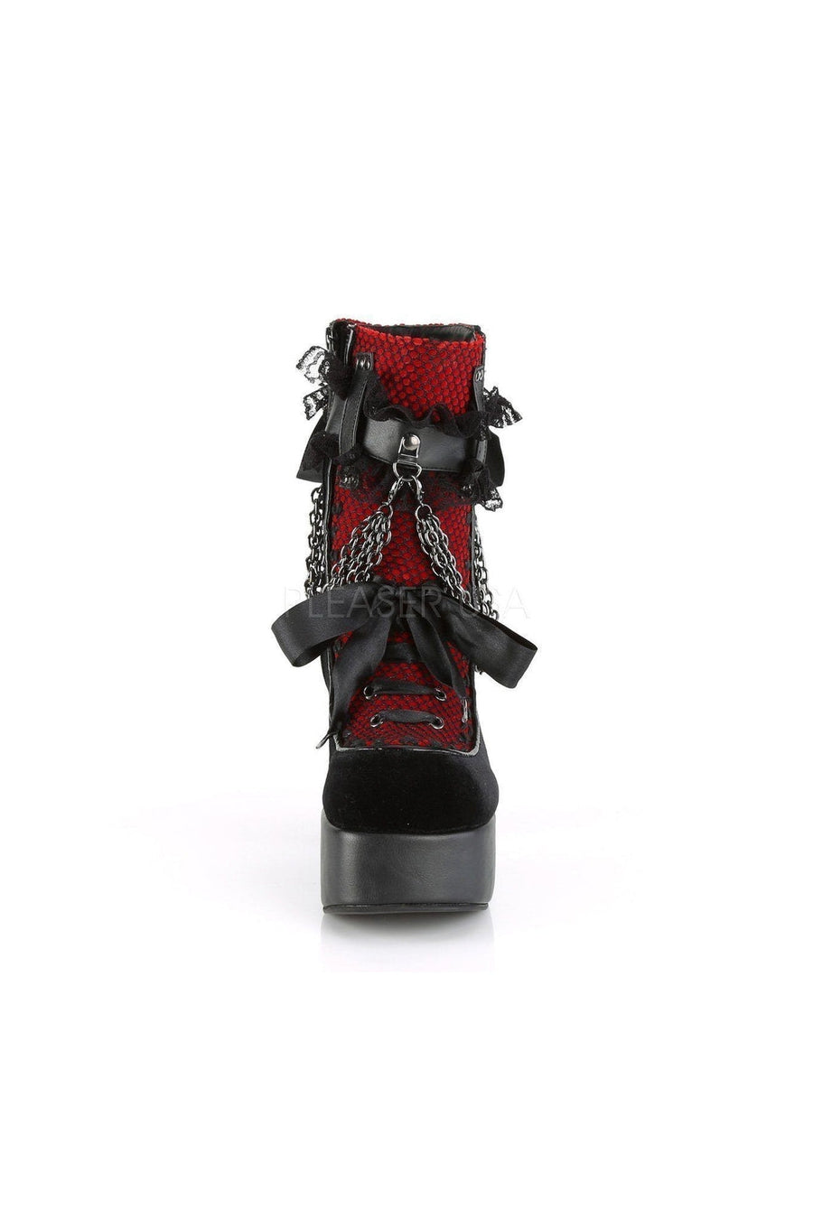 Demonia CHARADE-110  Ankle Boots in Black Faux Leather
