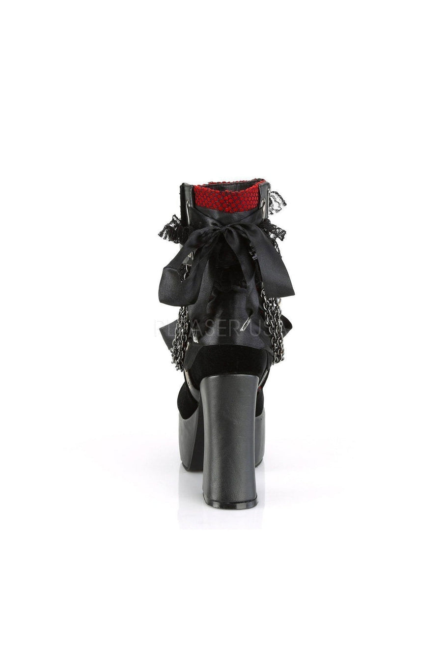 Demonia CHARADE-110  Ankle Boots in Black Faux Leather