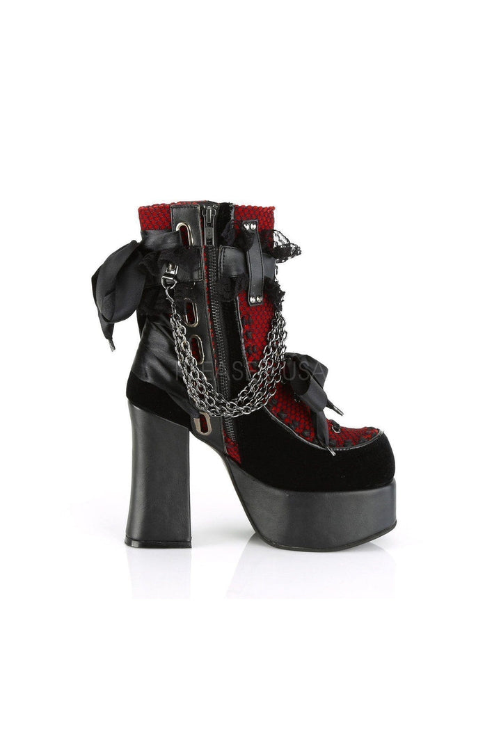 CHARADE-110 Demonia Ankle Boots | Black Faux Leather-Demonia-SEXYSHOES.COM