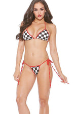 Checker Print Triangle Top Set