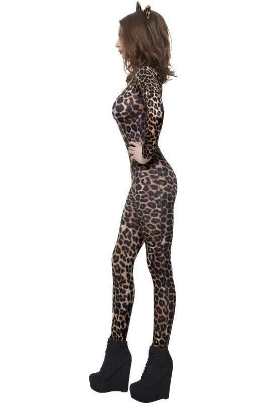 Cheetah Print Bodysuit | Brown-Fever-Brown-Bodystockings-SEXYSHOES.COM
