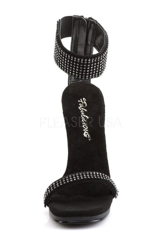 Fabulicious CHIC-40 Sandal in Black Faux Leather