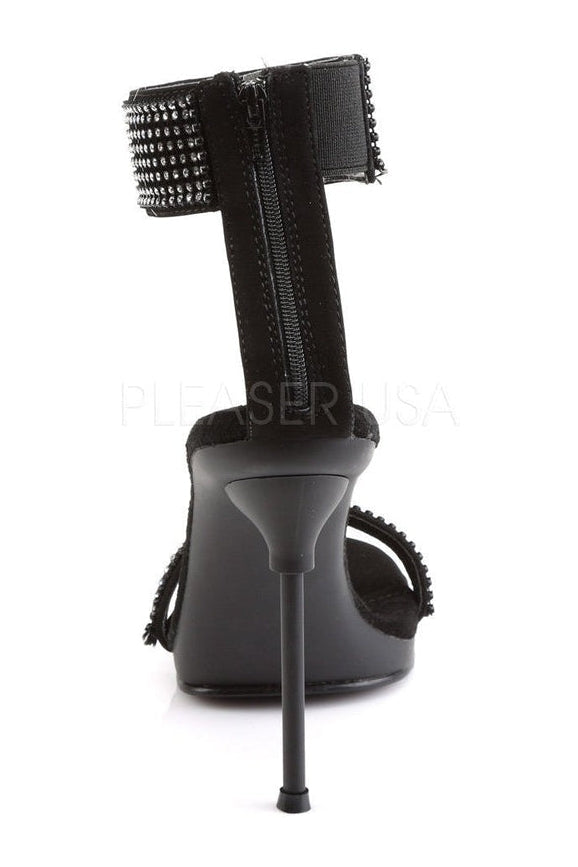 Fabulicious CHIC-40 Sandal in Black Faux Leather