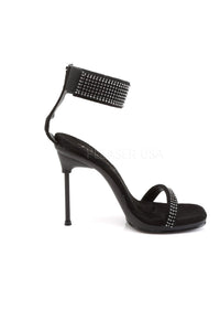 Fabulicious CHIC-40 Sandal in Black Faux Leather