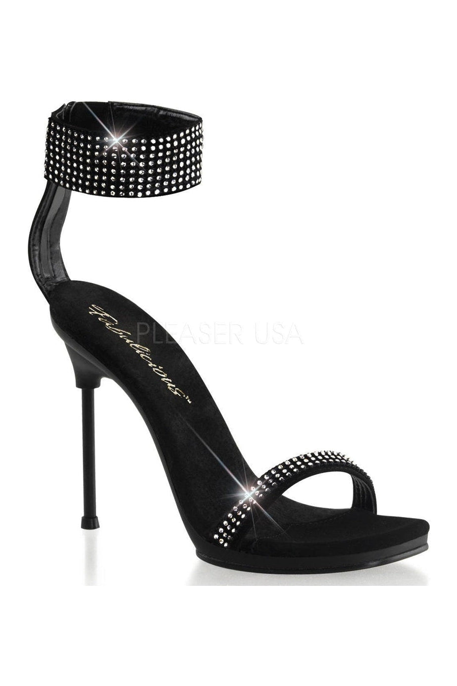 CHIC-40 Sandal | Black Faux Leather-Fabulicious-Black-Sandals-SEXYSHOES.COM