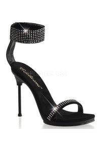 Fabulicious CHIC-40 Sandal in Black Faux Leather from SexyShoes.com