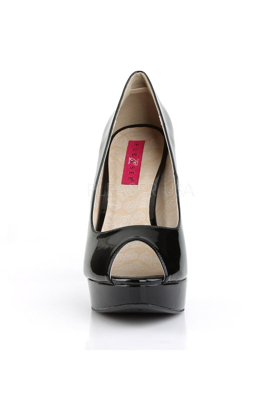 Pleaser Pink Label CHLOE-01 Pump in Black Patent