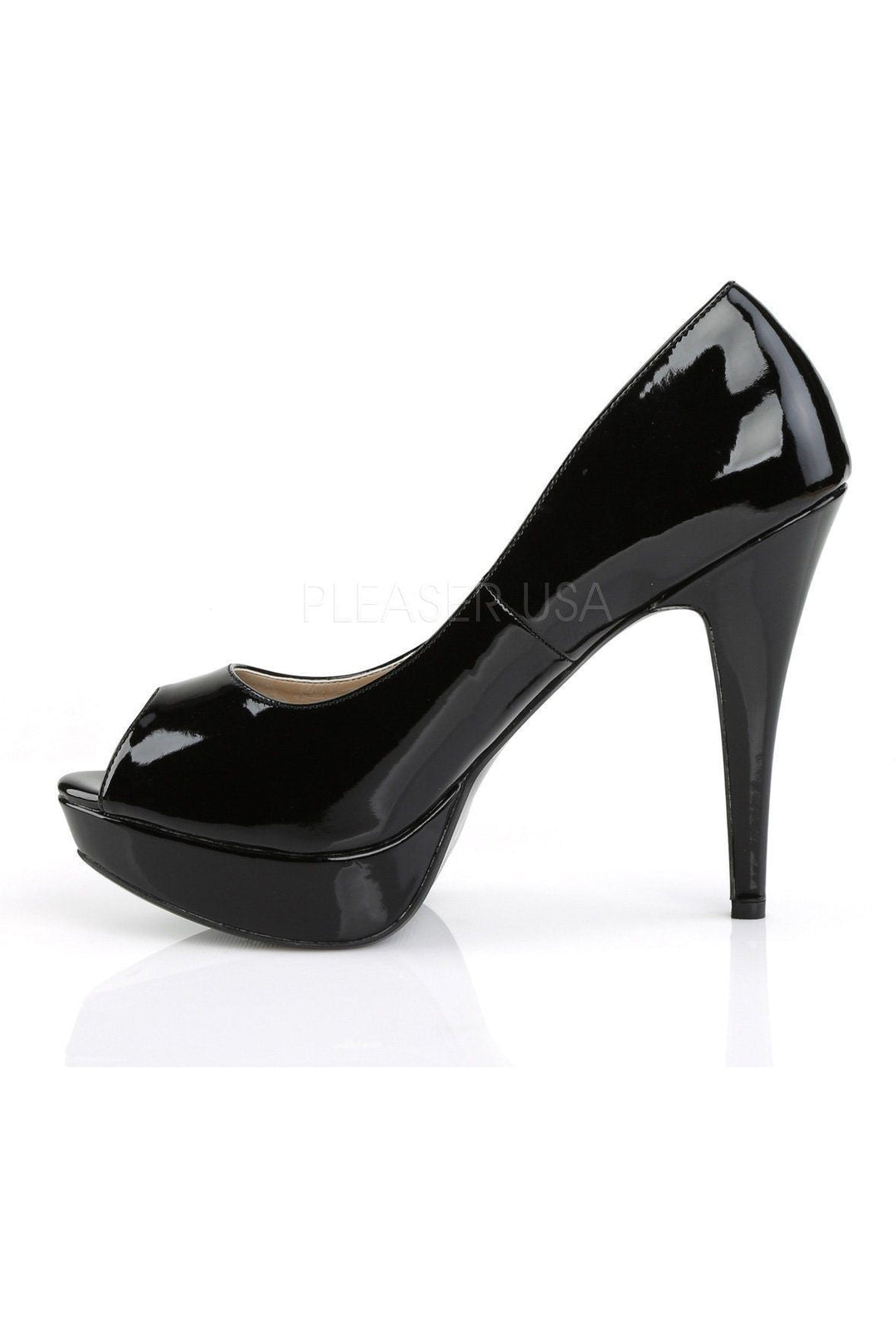 Pleaser Pink Label CHLOE-01 Pump in Black Patent