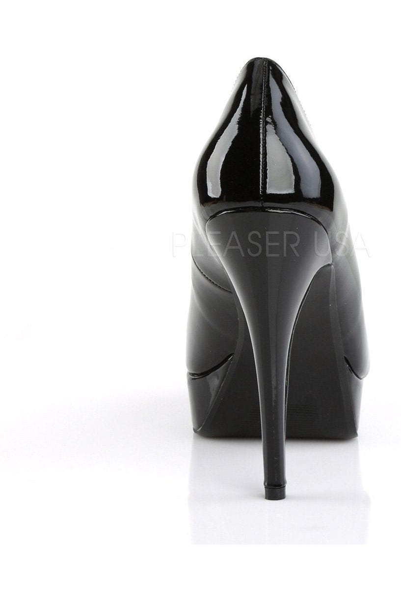 Pleaser Pink Label CHLOE-01 Pump in Black Patent