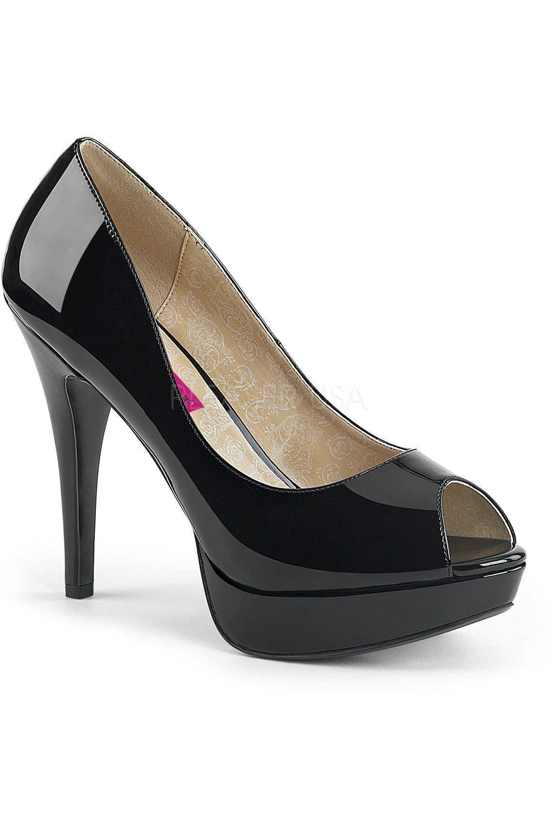 Pleaser Pink Label CHLOE-01 Pump in Black Patent from SexyShoes.com