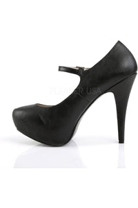 Pleaser Pink Label CHLOE-02 Pump in Black Faux Leather
