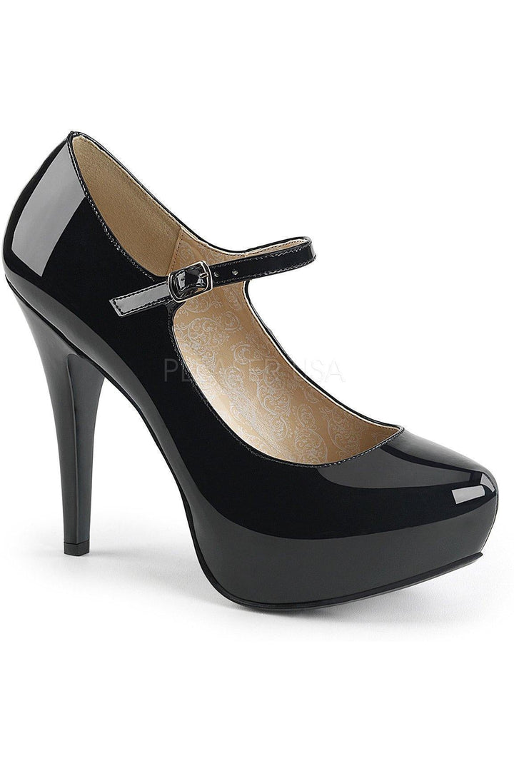CHLOE-02 Pump | Black Patent-Pleaser Pink Label-Black-Mary Janes-SEXYSHOES.COM