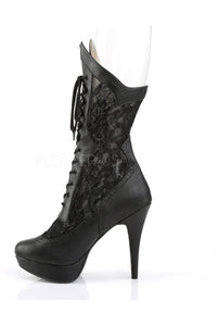 Pleaser Pink Label CHLOE-115 Knee Boot in Black Faux Leather