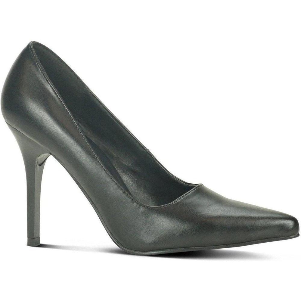Classic-6004 Stiletto Pump | Faux Leather-Sexyshoes Brand-Black-Pumps-SEXYSHOES.COM