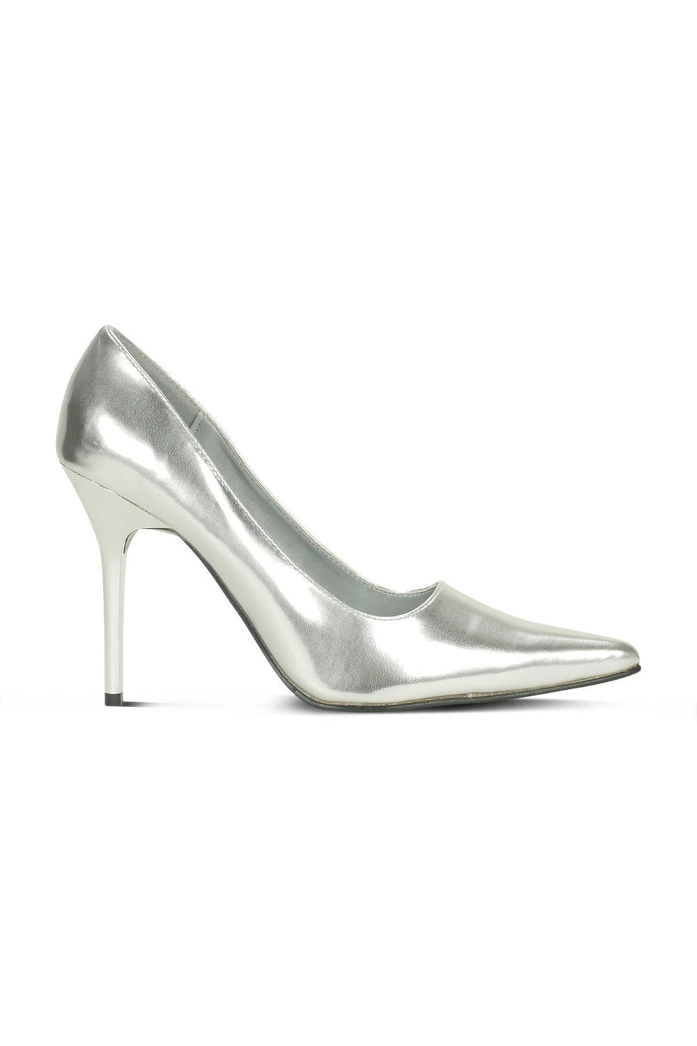 Classic-6004 Stiletto Pump | Silver Metallic-Sexyshoes Brand-SEXYSHOES.COM
