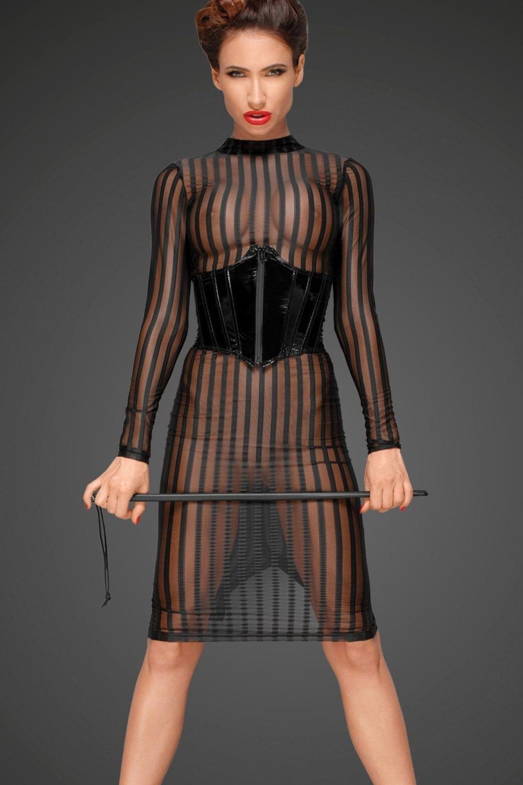 Classic Dress Made Of Elastic Tulle-Noir Handmade-SEXYSHOES.COM