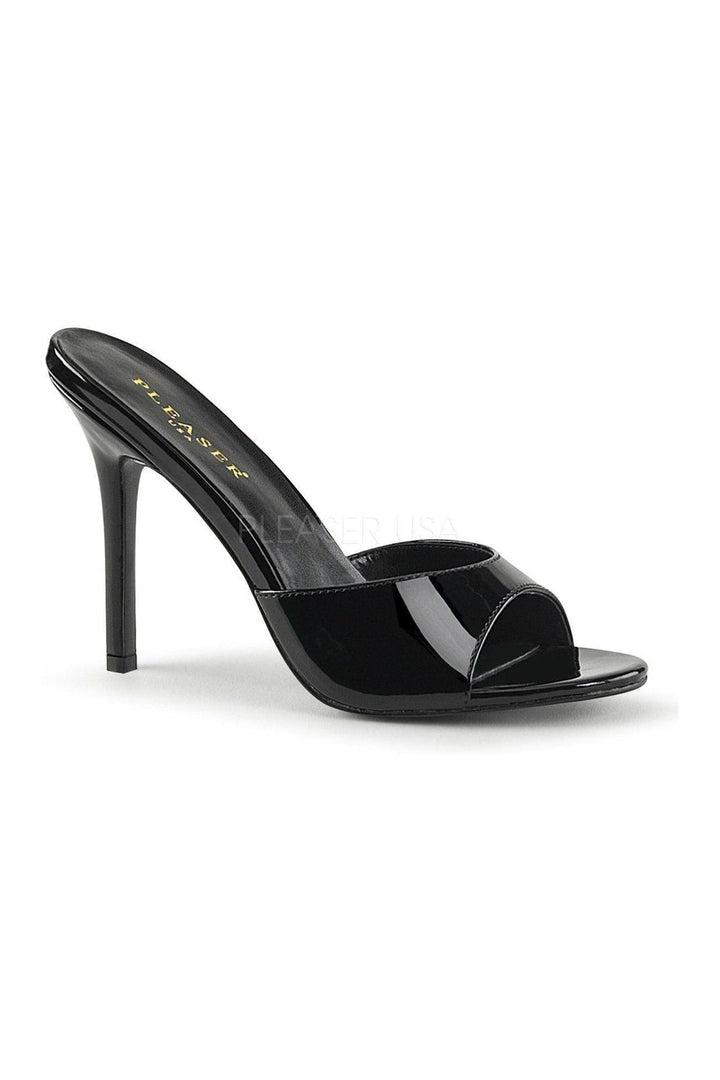 CLASSIQUE-01 Slide | Black Patent-Pleaser-Black-Slides-SEXYSHOES.COM