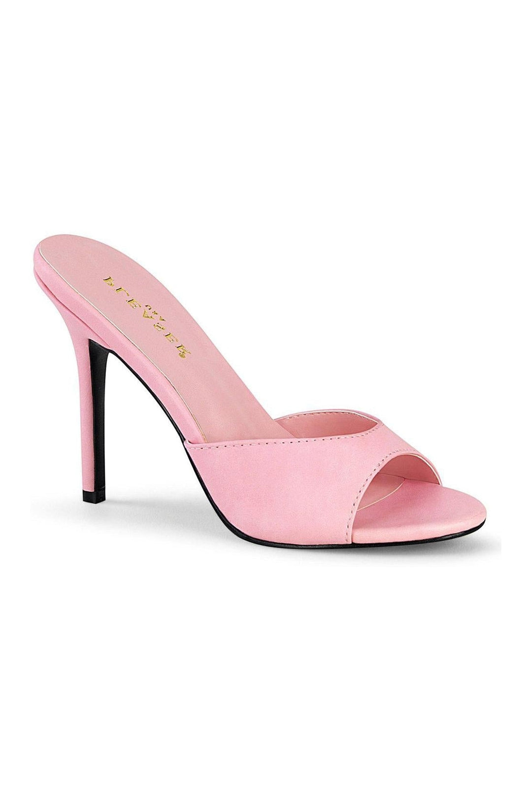 CLASSIQUE-01 Slide | Pink Faux Leather-Slides-Pleaser-Pink-10-Faux Leather-SEXYSHOES.COM