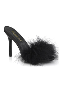 Fabulicious CLASSIQUE-01F Slide in Black Faux Leather from SexyShoes.com