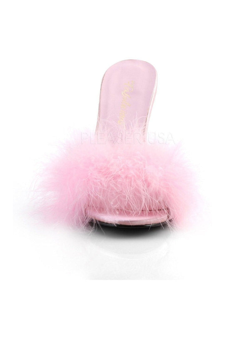 CLASSIQUE-01F Slide | Pink Faux Leather