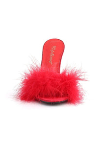 Fabulicious CLASSIQUE-01F Slide in Red Faux Leather