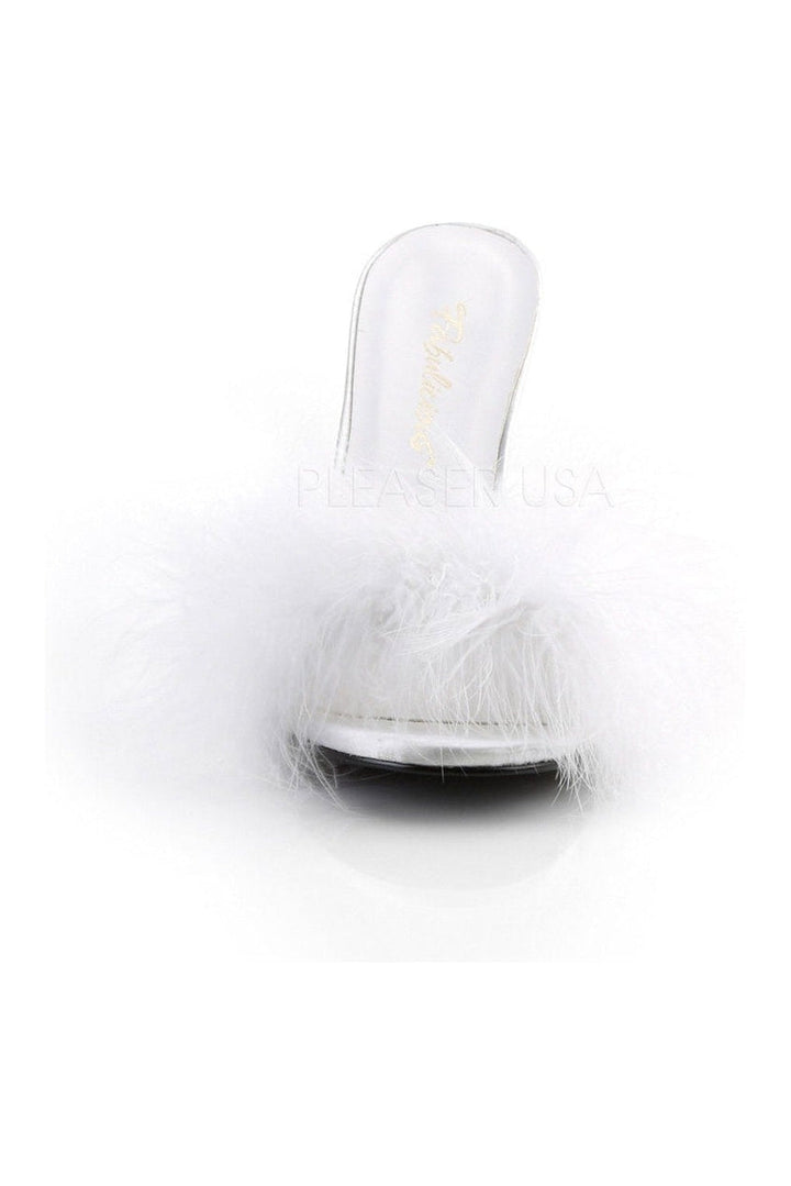 CLASSIQUE-01F Slide | White Faux Leather