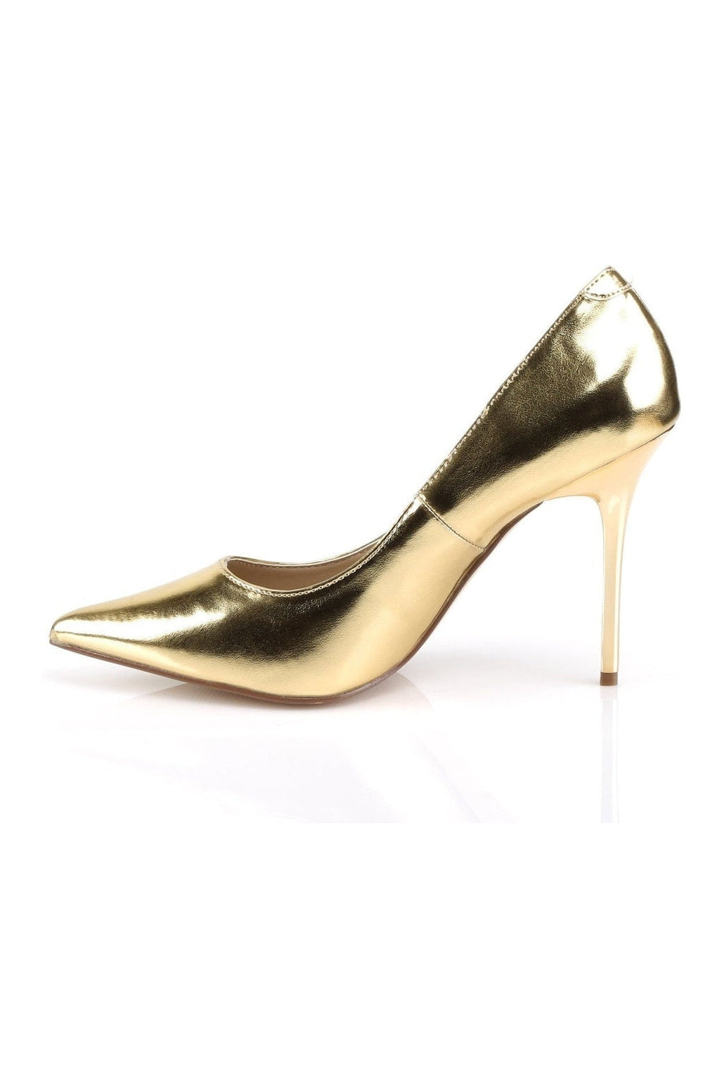 Pleaser CLASSIQUE-20 Pump in Gold Faux Leather