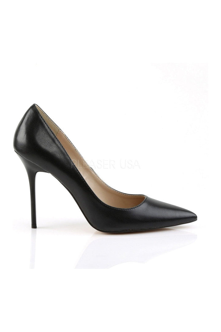 CLASSIQUE-20 Pump | Black Faux Leather-Pleaser-Pumps-SEXYSHOES.COM