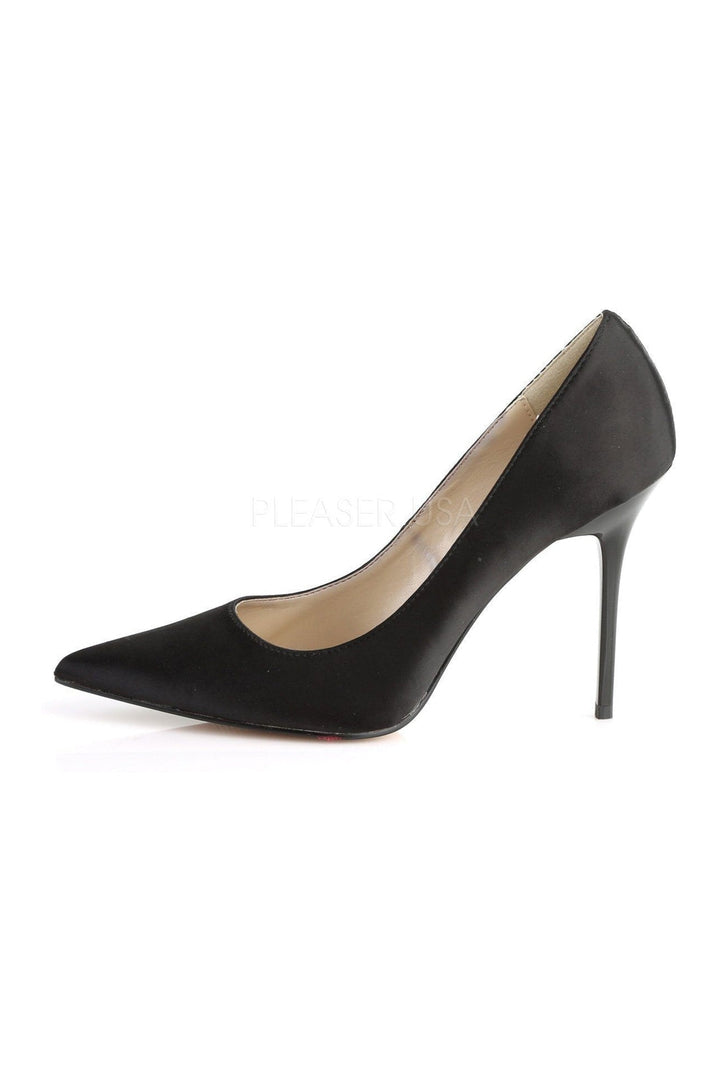 CLASSIQUE-20 Pump | Black Genuine Satin-Pleaser-Pumps-SEXYSHOES.COM