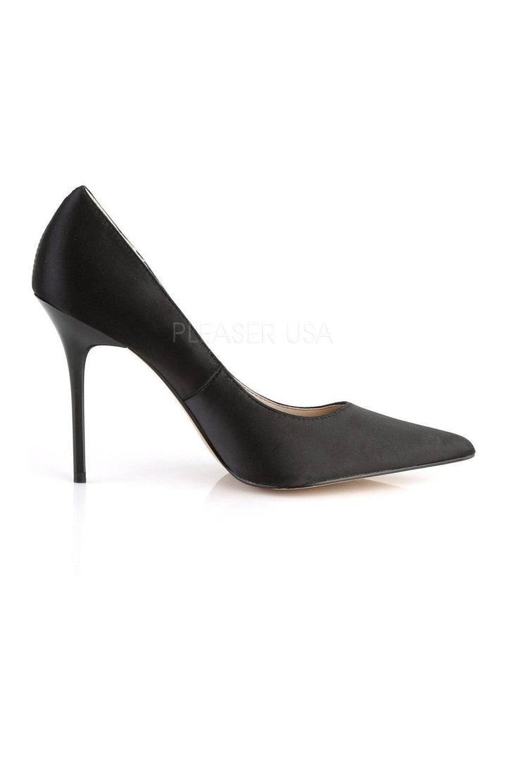 CLASSIQUE-20 Pump | Black Genuine Satin-Pleaser-Pumps-SEXYSHOES.COM