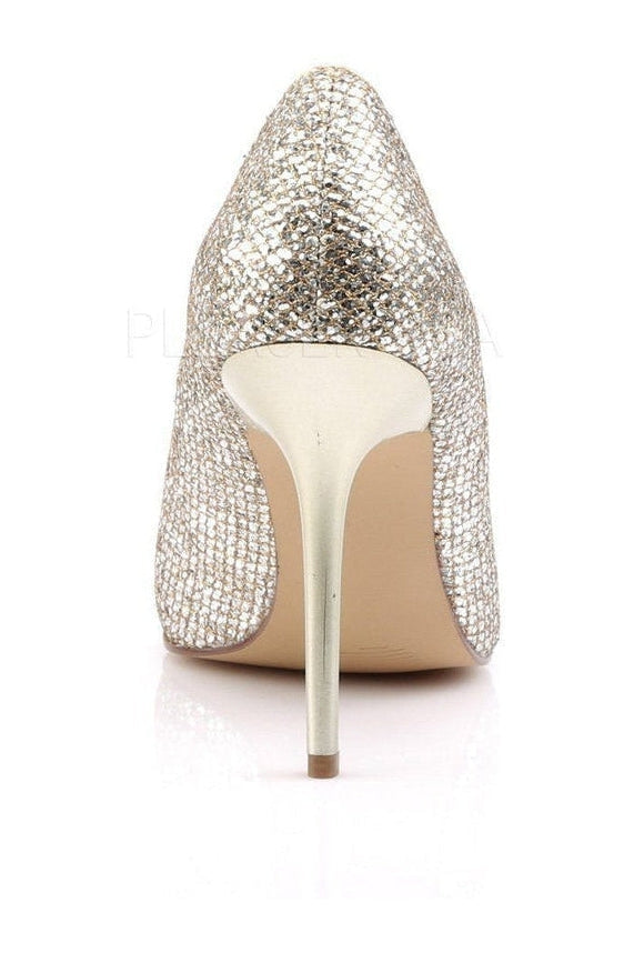 Pleaser CLASSIQUE-20 Pump in Gold Fabric