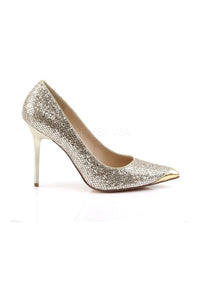 Pleaser CLASSIQUE-20 Pump in Gold Fabric