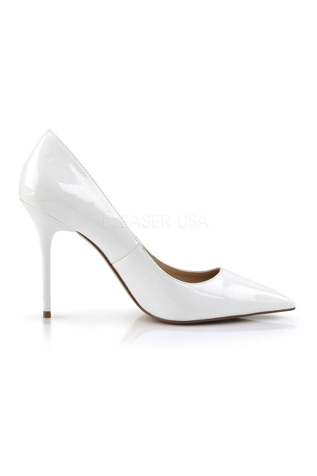 Pleaser CLASSIQUE-20 Pump in White Patent