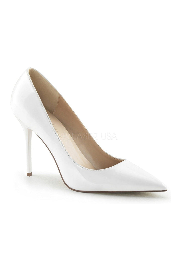 CLASSIQUE-20 Pump | White Patent-Pleaser-White-Pumps-SEXYSHOES.COM