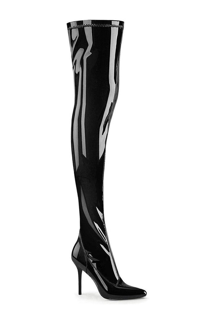 CLASSIQUE-3000 Thigh Boot | Black Patent-Thigh Boots-Pleaser-Black-6-Patent-SEXYSHOES.COM