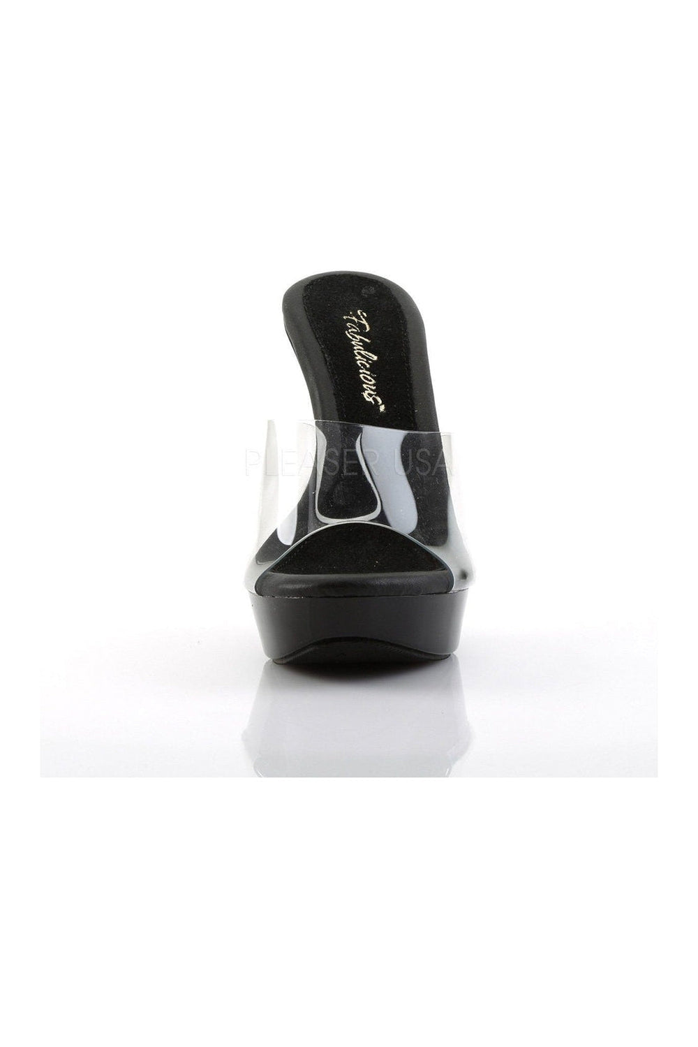 Fabulicious COCKTAIL-501 Platform Slide in Black Vinyl