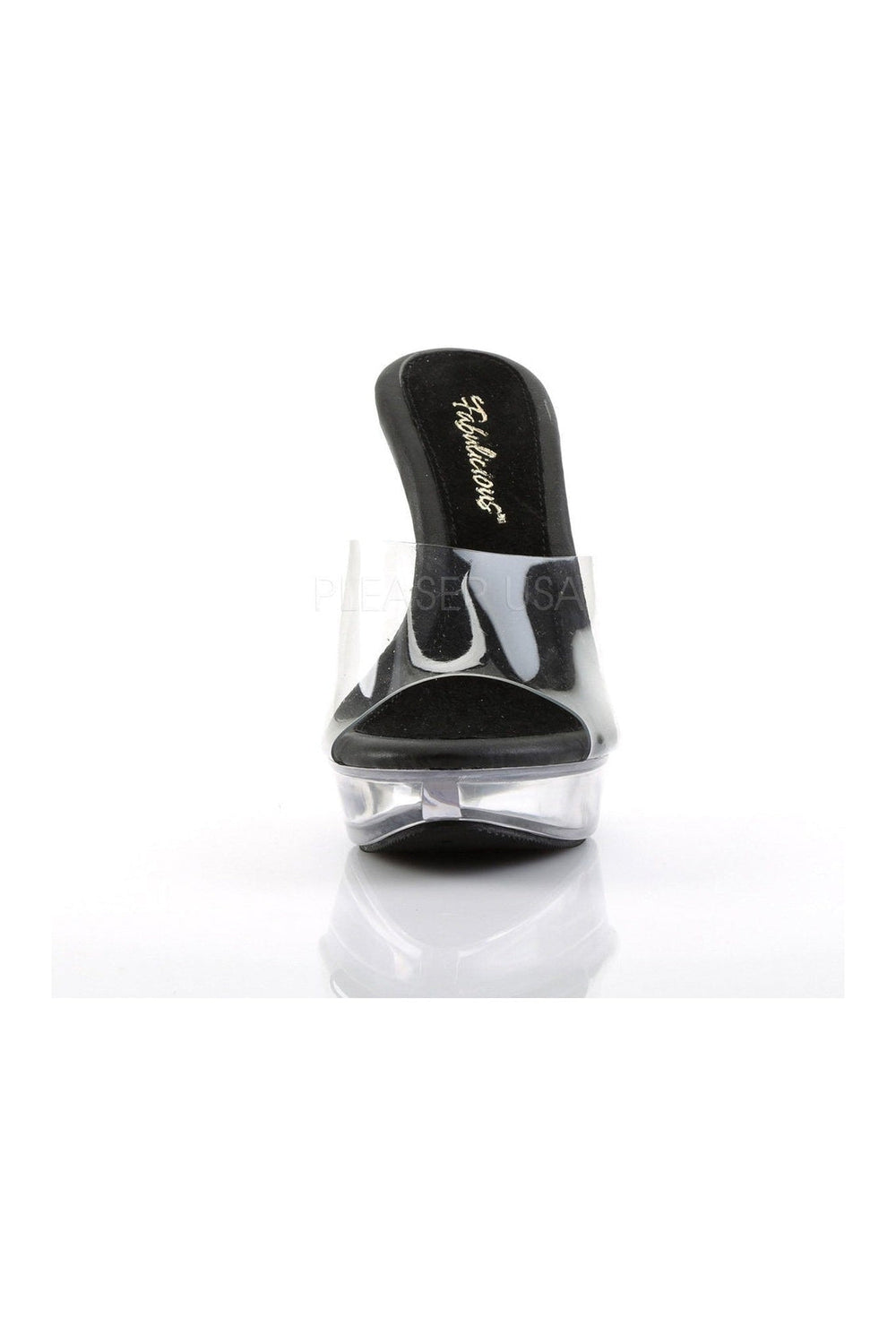 Fabulicious COCKTAIL-501 Platform Slide in Black Vinyl