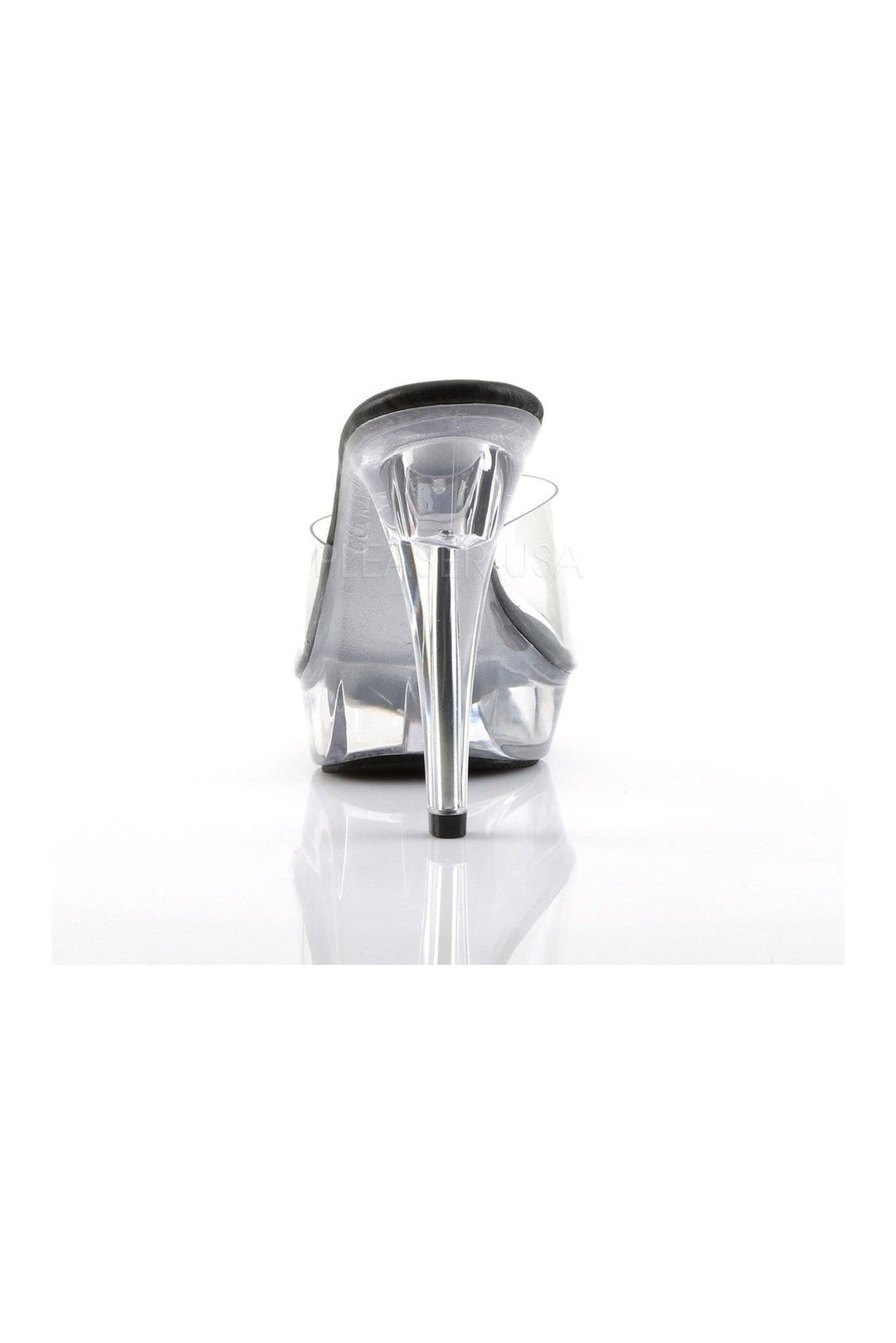 Fabulicious COCKTAIL-501 Platform Slide in Black Vinyl