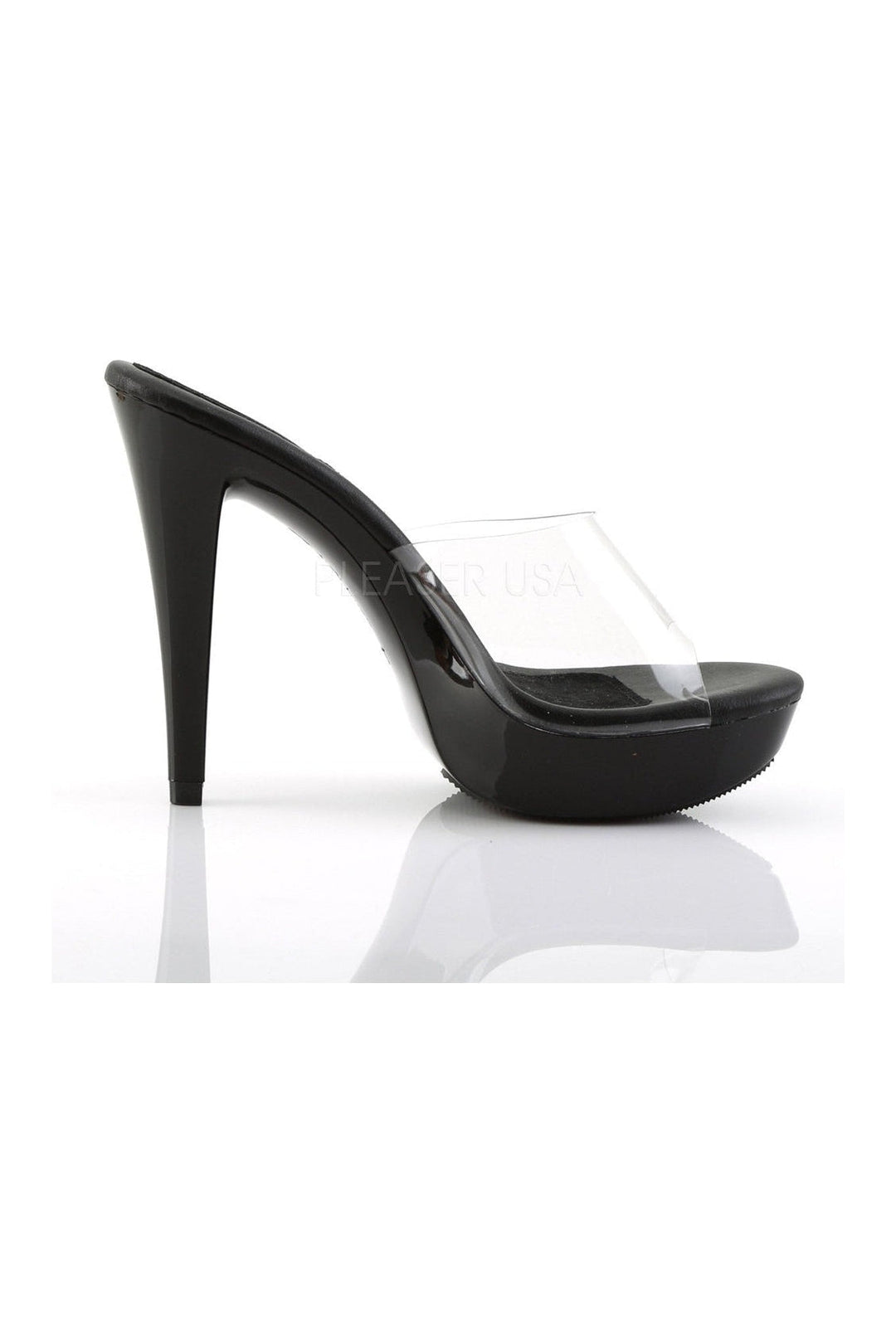 Fabulicious COCKTAIL-501 Platform Slide in Black Vinyl