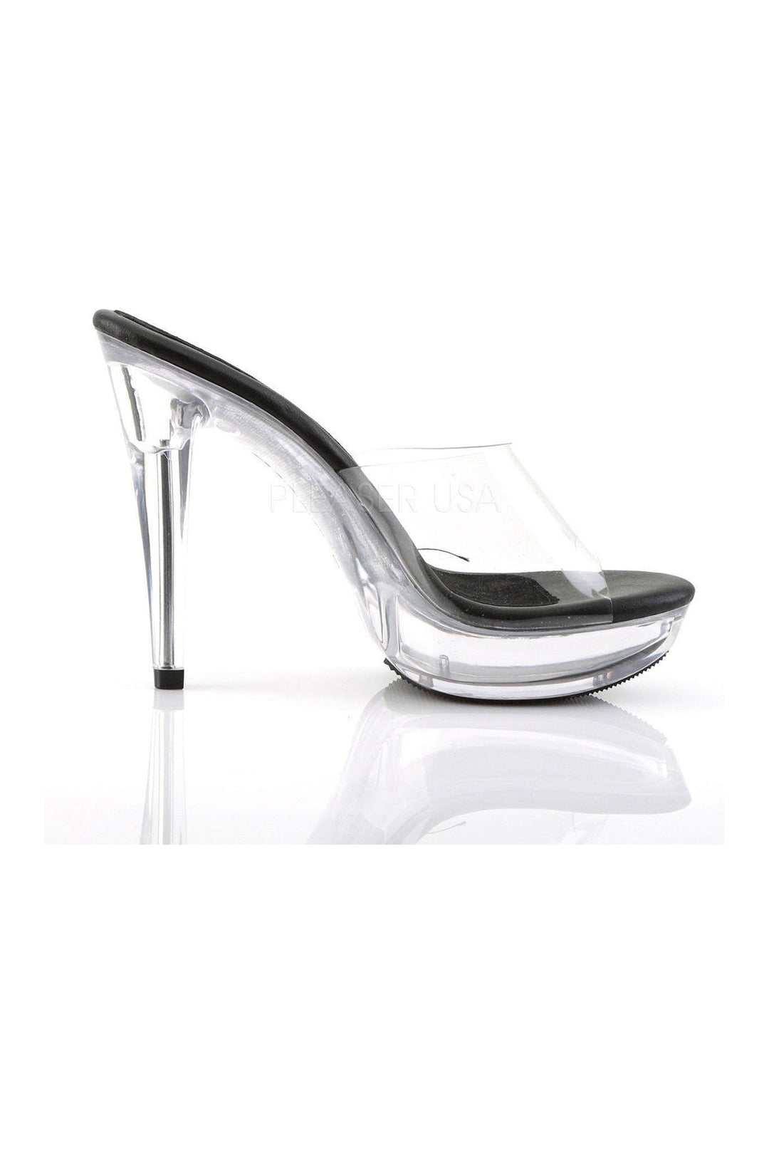 Fabulicious COCKTAIL-501 Platform Slide in Black Vinyl
