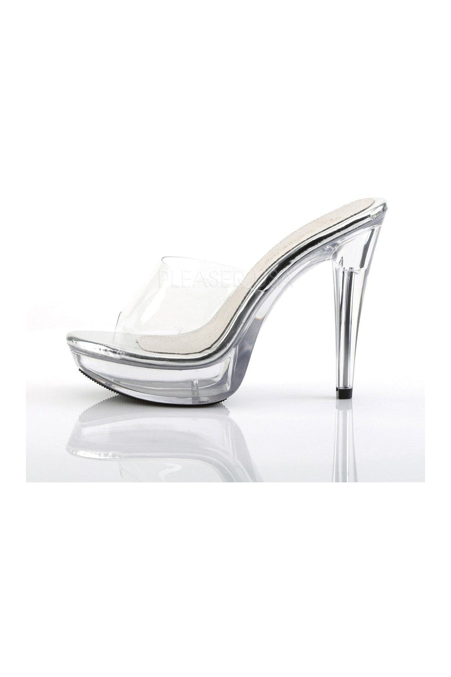 Fabulicious COCKTAIL-501 Platform Slide in Clear Vinyl