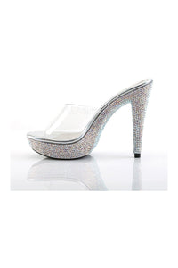 Fabulicious COCKTAIL-501DM Platform Slide in Clear Vinyl