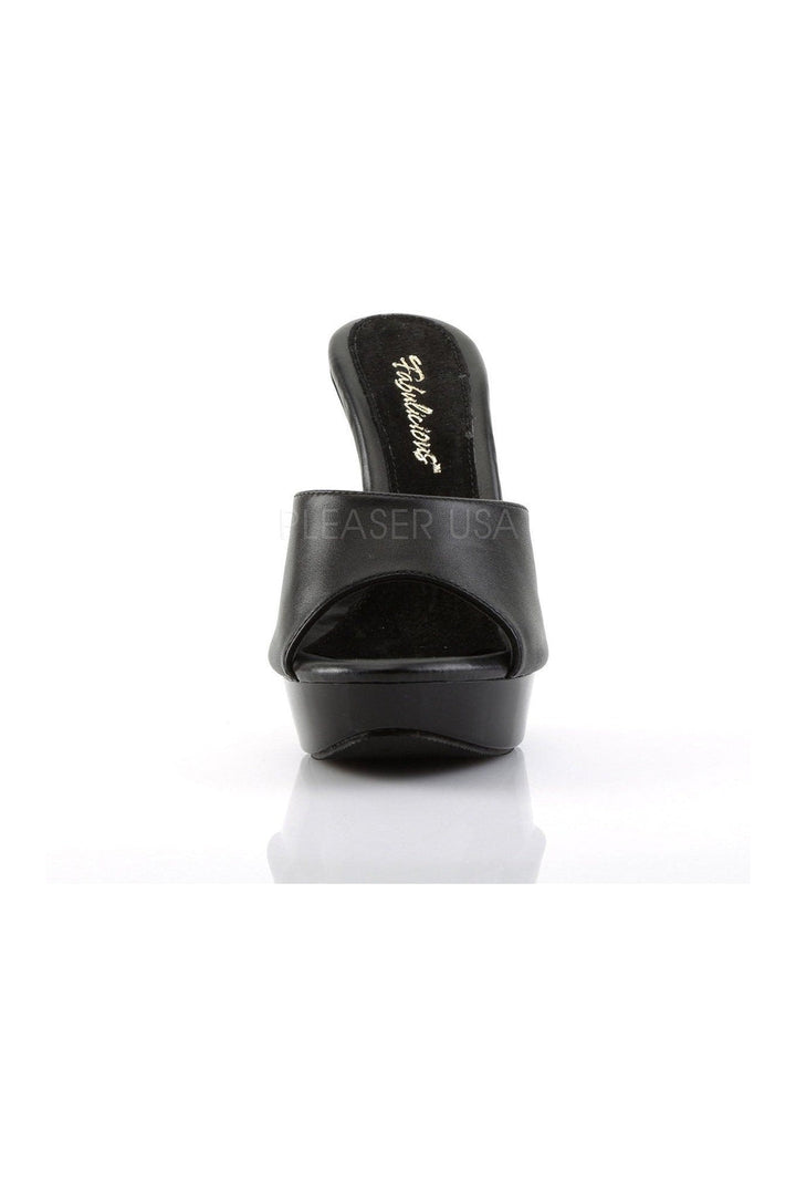 COCKTAIL-501L Platform Slide | Black Genuine Leather