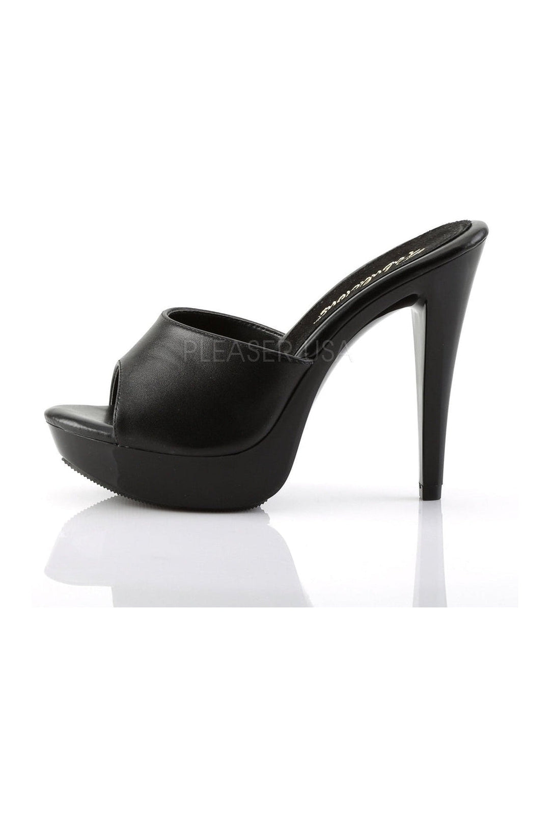Fabulicious COCKTAIL-501L Platform Slide in Black Genuine Leather