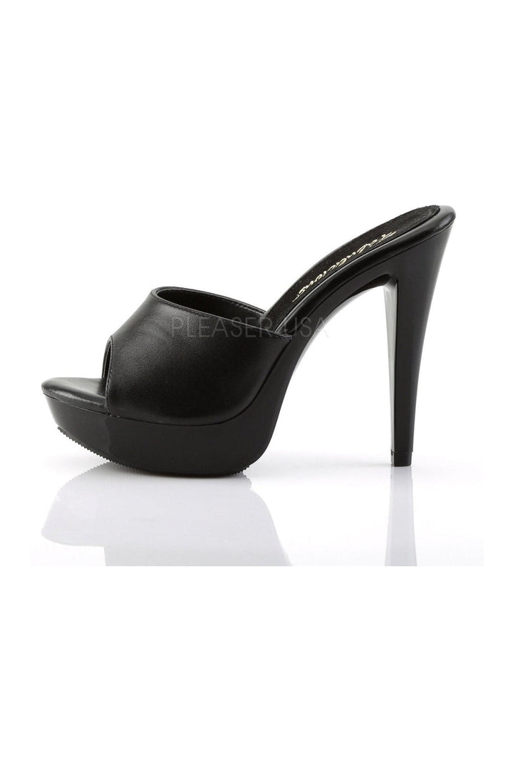 COCKTAIL-501L Platform Slide | Black Genuine Leather-Fabulicious-Slides-SEXYSHOES.COM