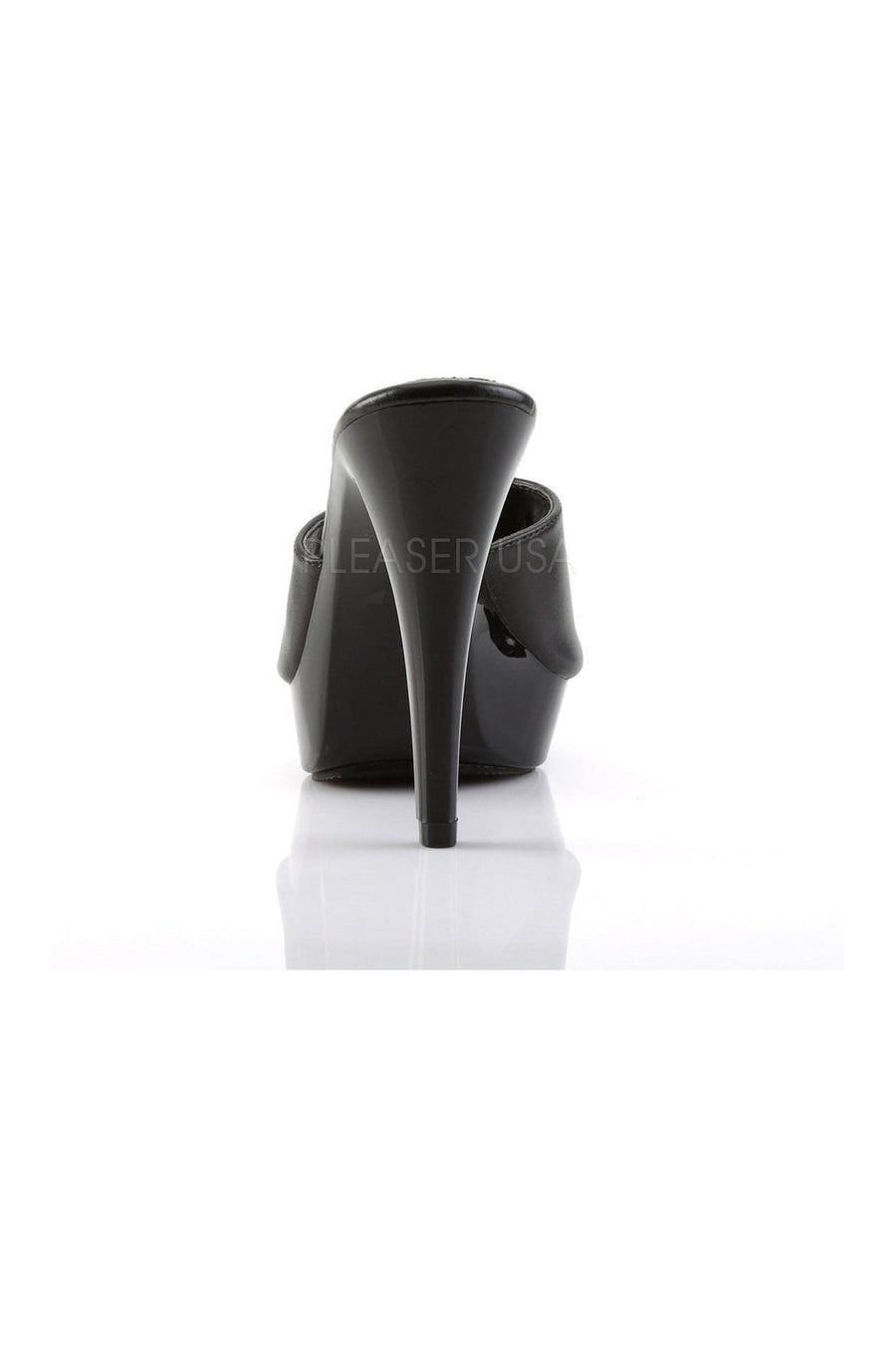 Fabulicious COCKTAIL-501L Platform Slide in Black Genuine Leather